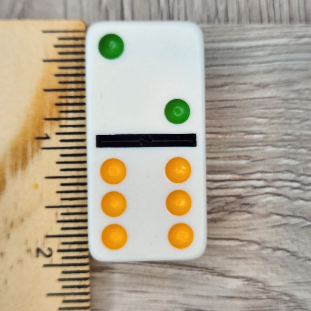2:6 Replacement Dominoes Large Dot Shiny Color 2 X 1 X 5/8th